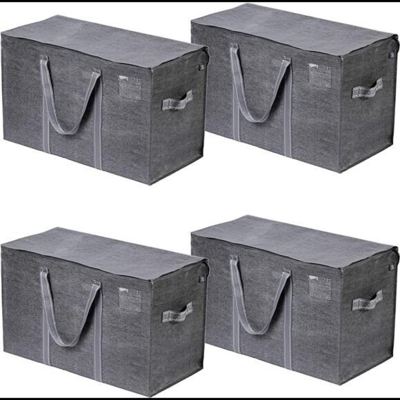 Other - 4 Pack Extra Large Moving Storage Bags with Zippers (Dark Gray - Set of 4)